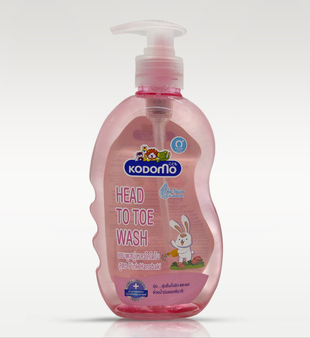 KODOMO HEAD TO TOE WASH PINK 800 ML