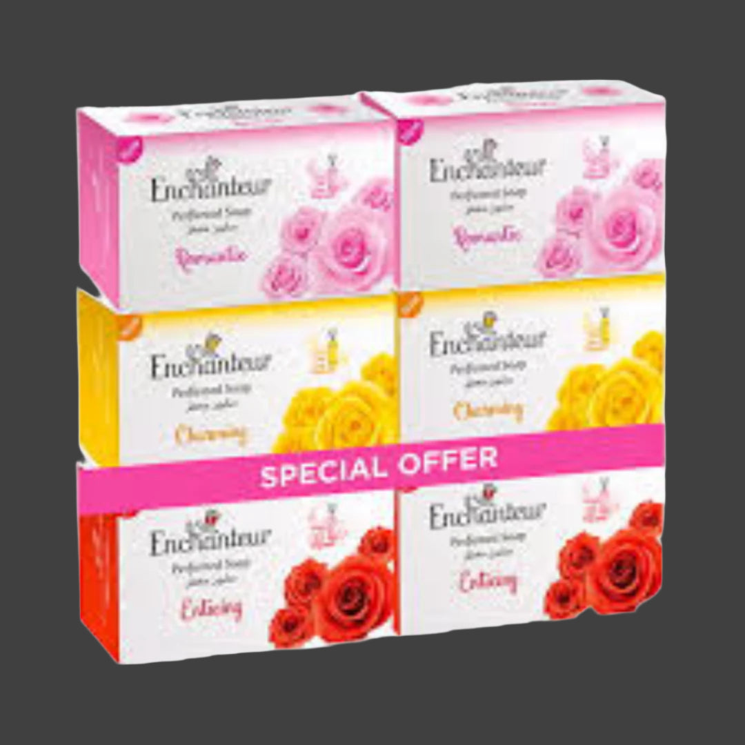 Enchanteur Charming Perfumed Soap with Citrus and Cedarwood Extracts 125g x 6